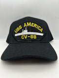 US Navy - USS America CV-66 - Black Embroidered Military Cap - Adjustable One Size | Military Hats & Pins 7