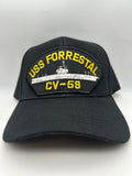 US Navy - USS Forestal CV-59 - Black Embroidered Military Cap - Adjustable One Size | Military Hats & Pins 10