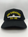 US Navy - USS Saratoga CV-60 - Black Embroidered Military Cap - Adjustable One Size | Military Hats & Pins 7