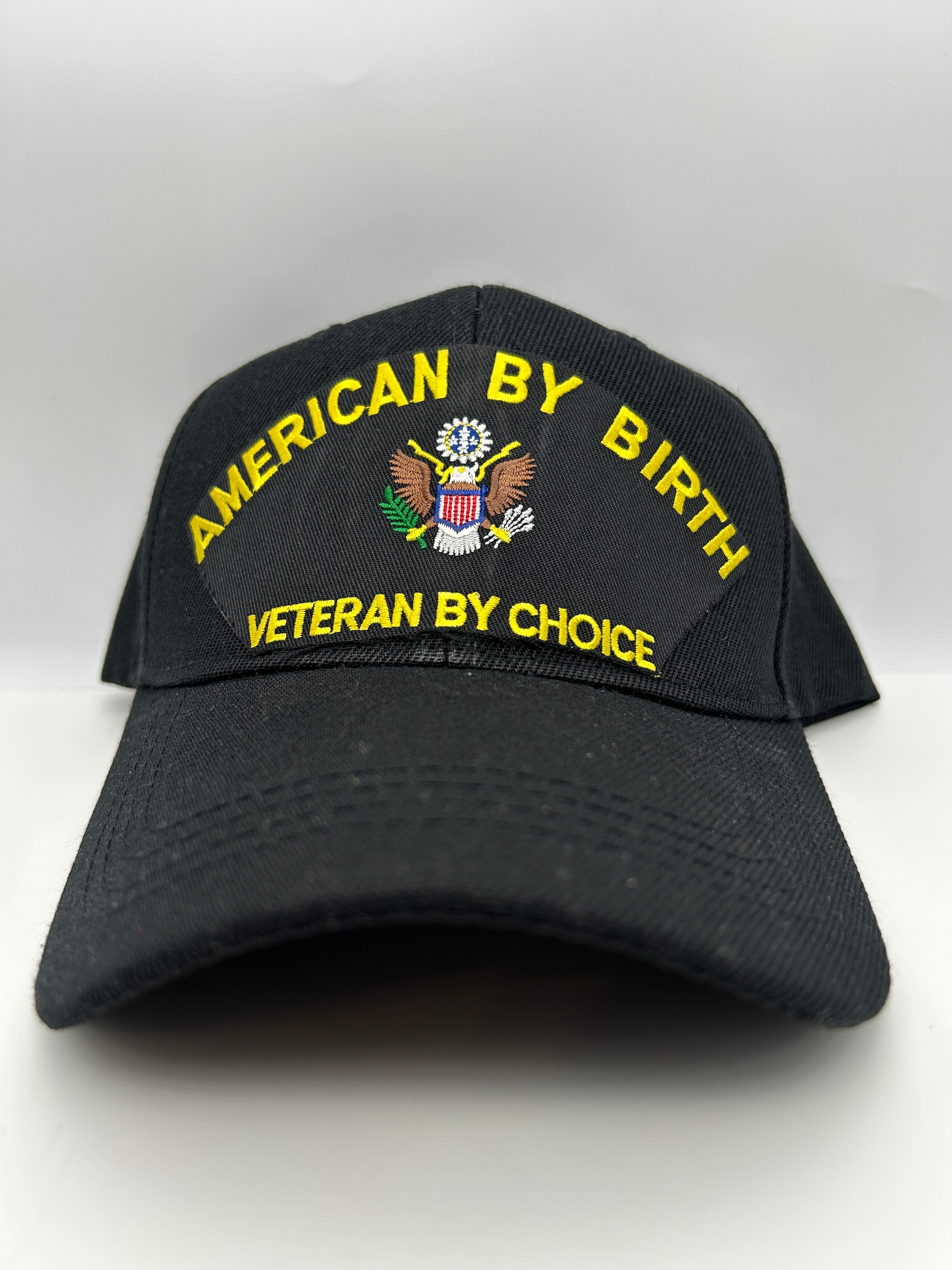 US Veteran Military Hat - American By Birth, Veteran By Choice - Black Adjustable One Size | Military Hats & Pins (Copy)