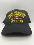US Veteran Military Hat - Iraqi Freedom, Afghanistan Veteran - Black Adjustable One Size | Military Hats & Pins