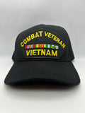 US Veteran Military Hat - Vietnam Combat Veteran - Black Adjustable One Size | Military Hats & Pins