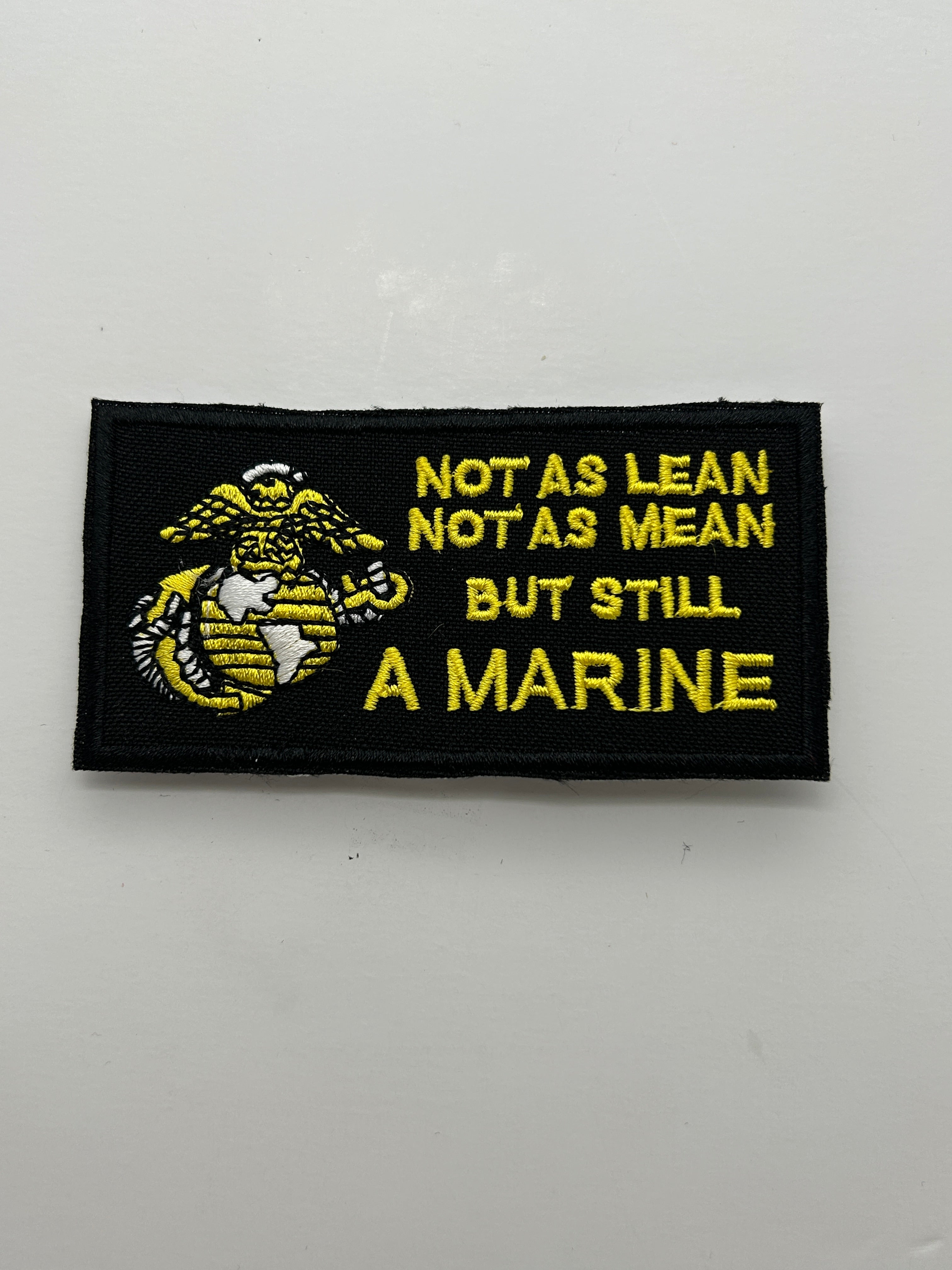 US Marine "Not as Lean, Not as Mean but still a Marine" Black Patch | Military Hats & Pins