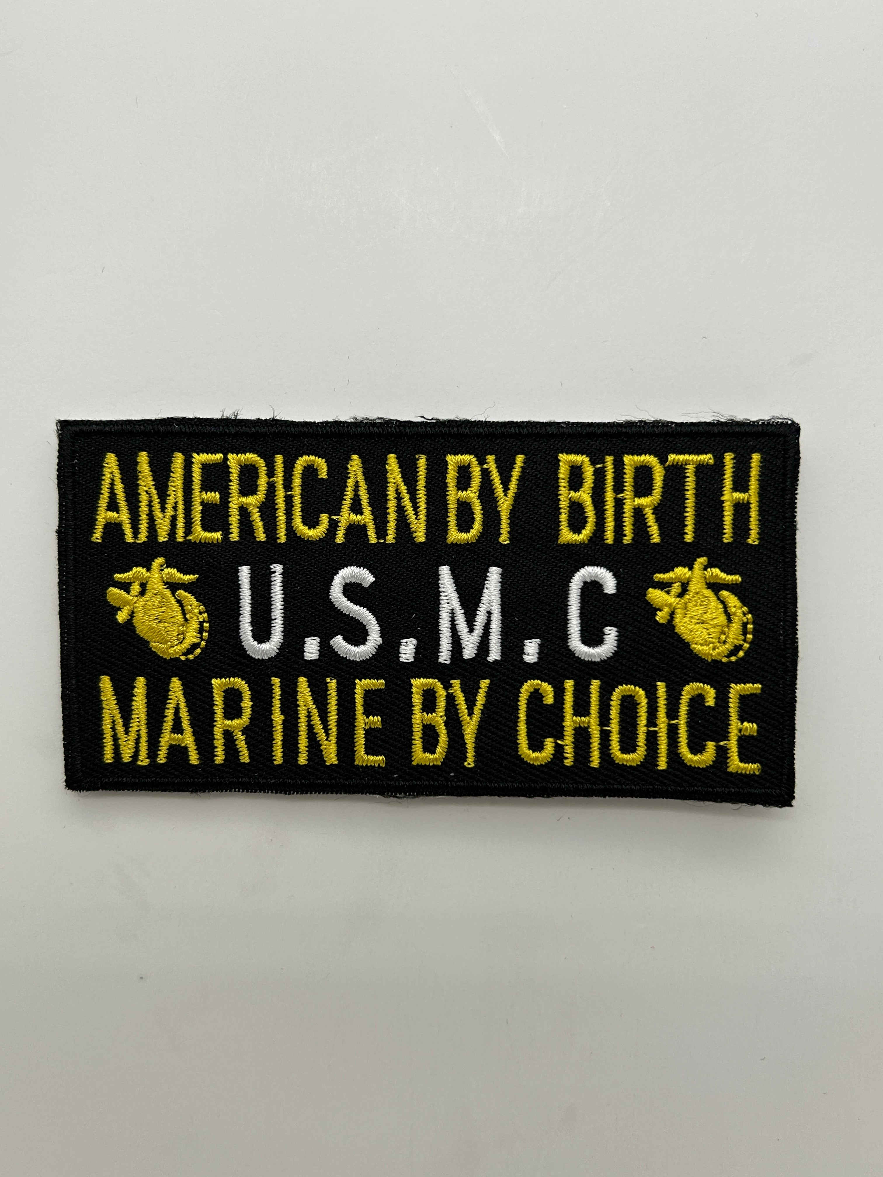 US Marine American by Birth, Marine by Choice Black Patch | Military Hats & Pins
