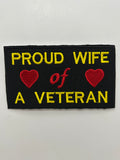 US Marine Proud Wife of a Veteran Black Patch | Military Hats & Pins