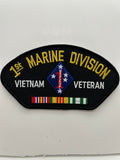 US 1st Marine Division Vietnam Veteran Black Patch | Military Hats & Pins