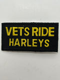 US Veteran Favorites "Vets Ride Harleys" Black Patch | Military Hats & Pins