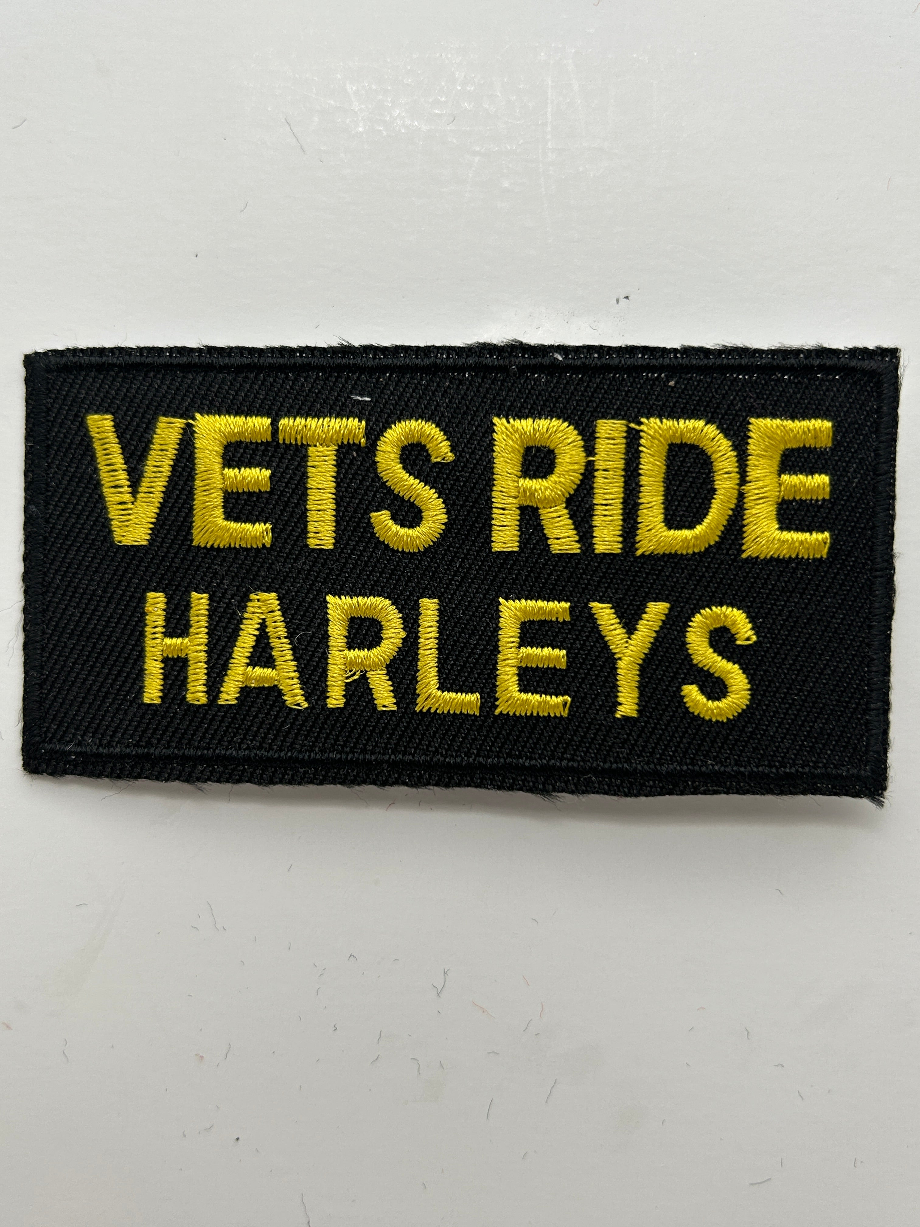 US Veteran Favorites "Vets Ride Harleys" Black Patch | Military Hats & Pins