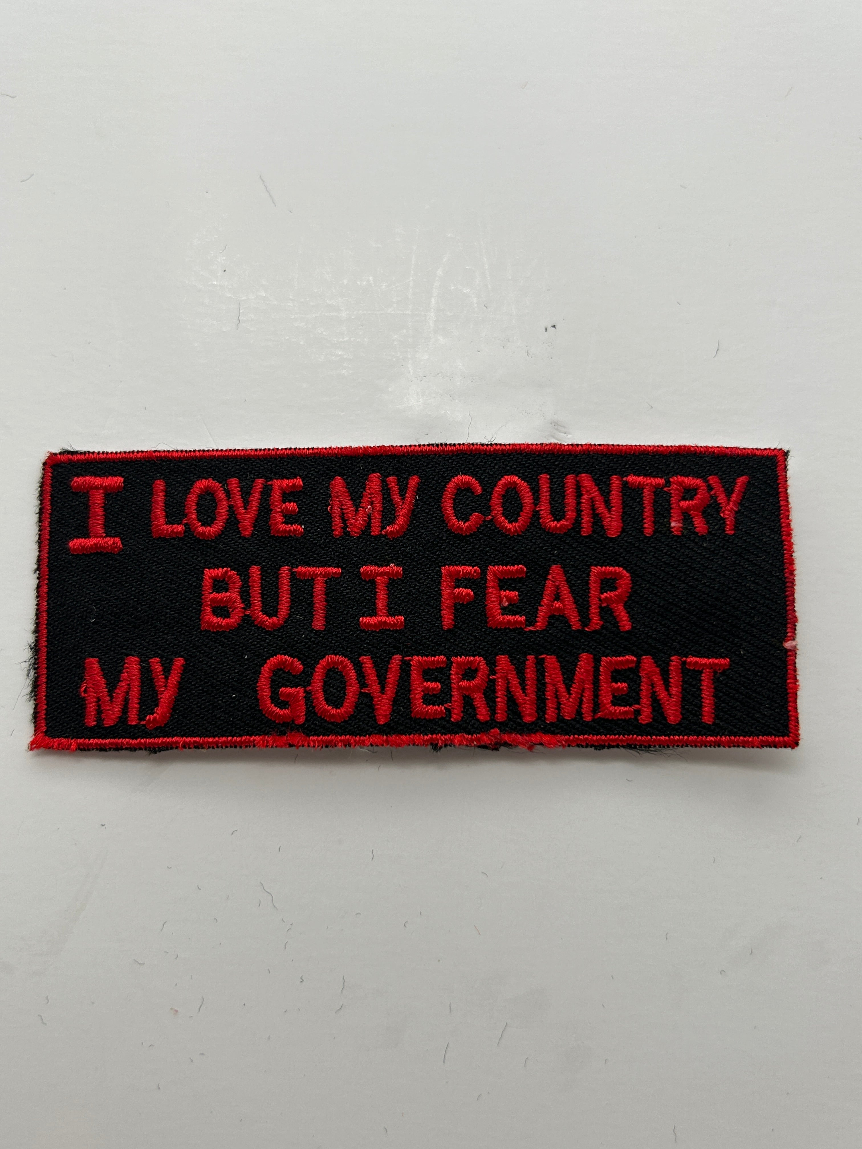 US Veteran Favorites "I love my country but I fear my Government" Black/Red Patch | Military Hats & Pins