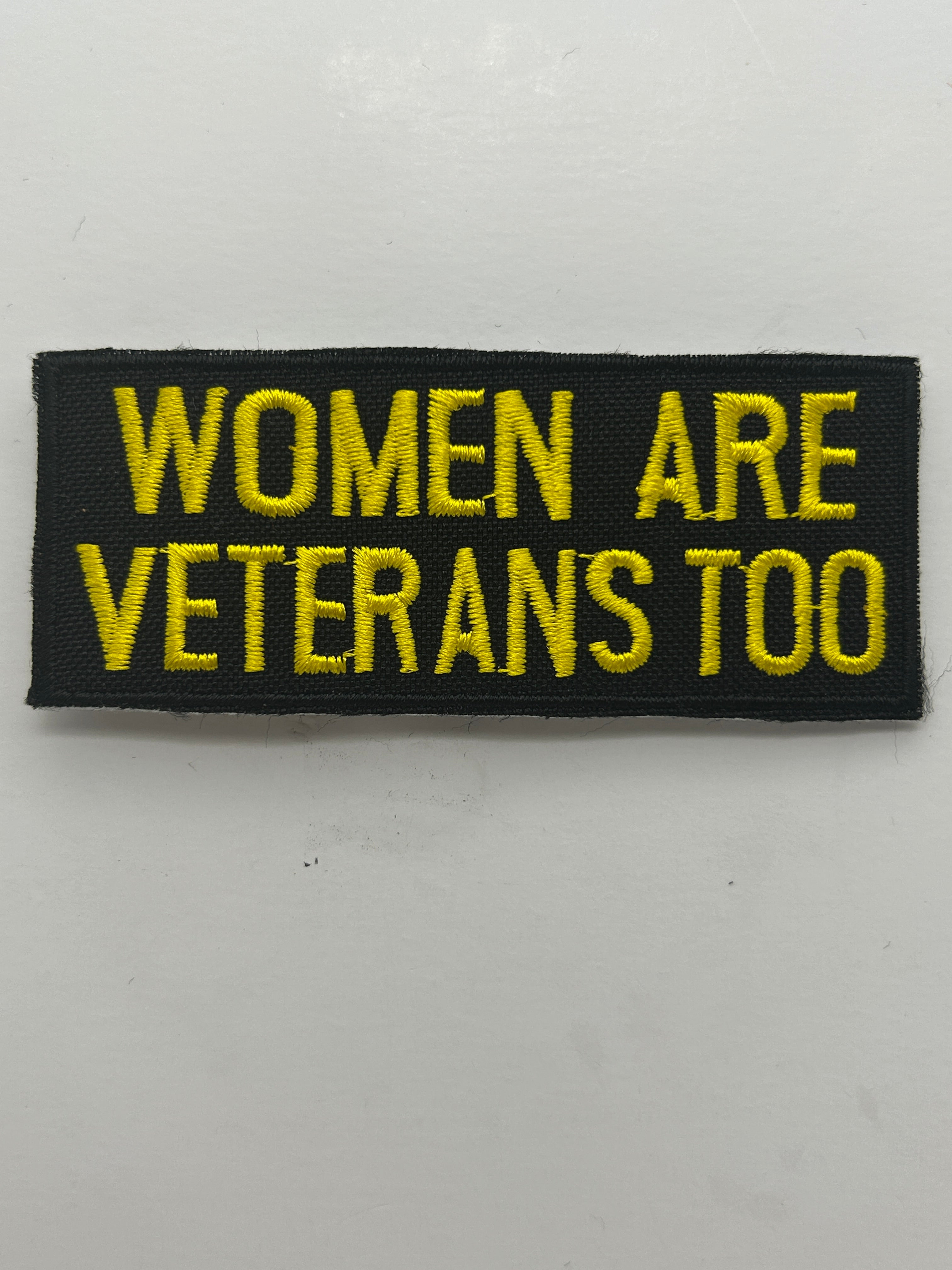 US Veteran Favorites "Women are Veterans too" Black Patch | Military Hats & Pins