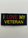 US Veteran Favorites "I love my veteran" Black Patch | Military Hats & Pins