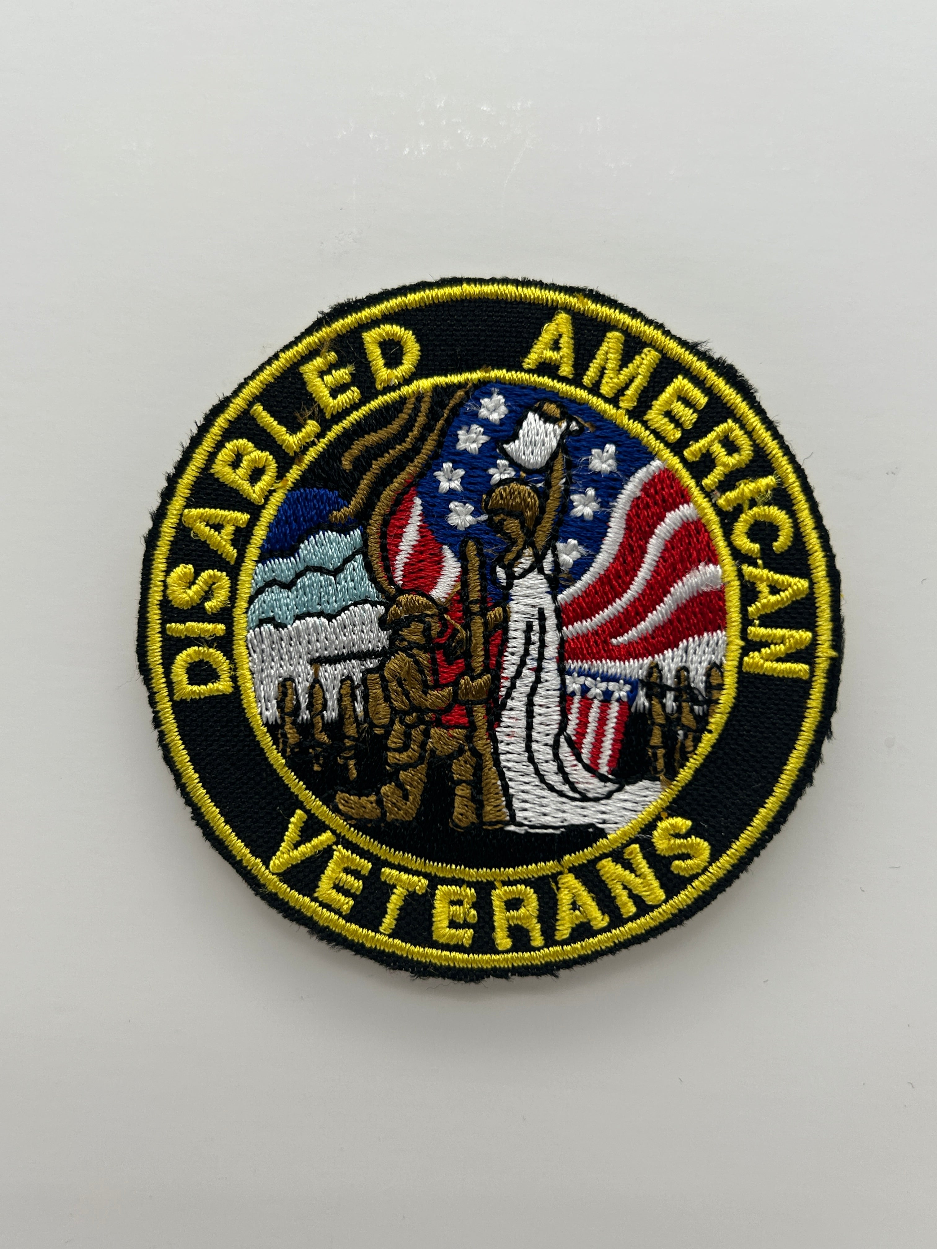 US Veteran Favorites Disabled American Veterans Round Seal Patch | Military Hats & Pins