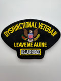 US Veteran Favorites "Dysfunctional Veteran" Leave me Alone Black Arch Patch | Military Hats & Pins