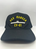 US Navy - USS Ranger CV-61 - Black Embroidered Military Cap - Adjustable One Size | Military Hats & Pins 5