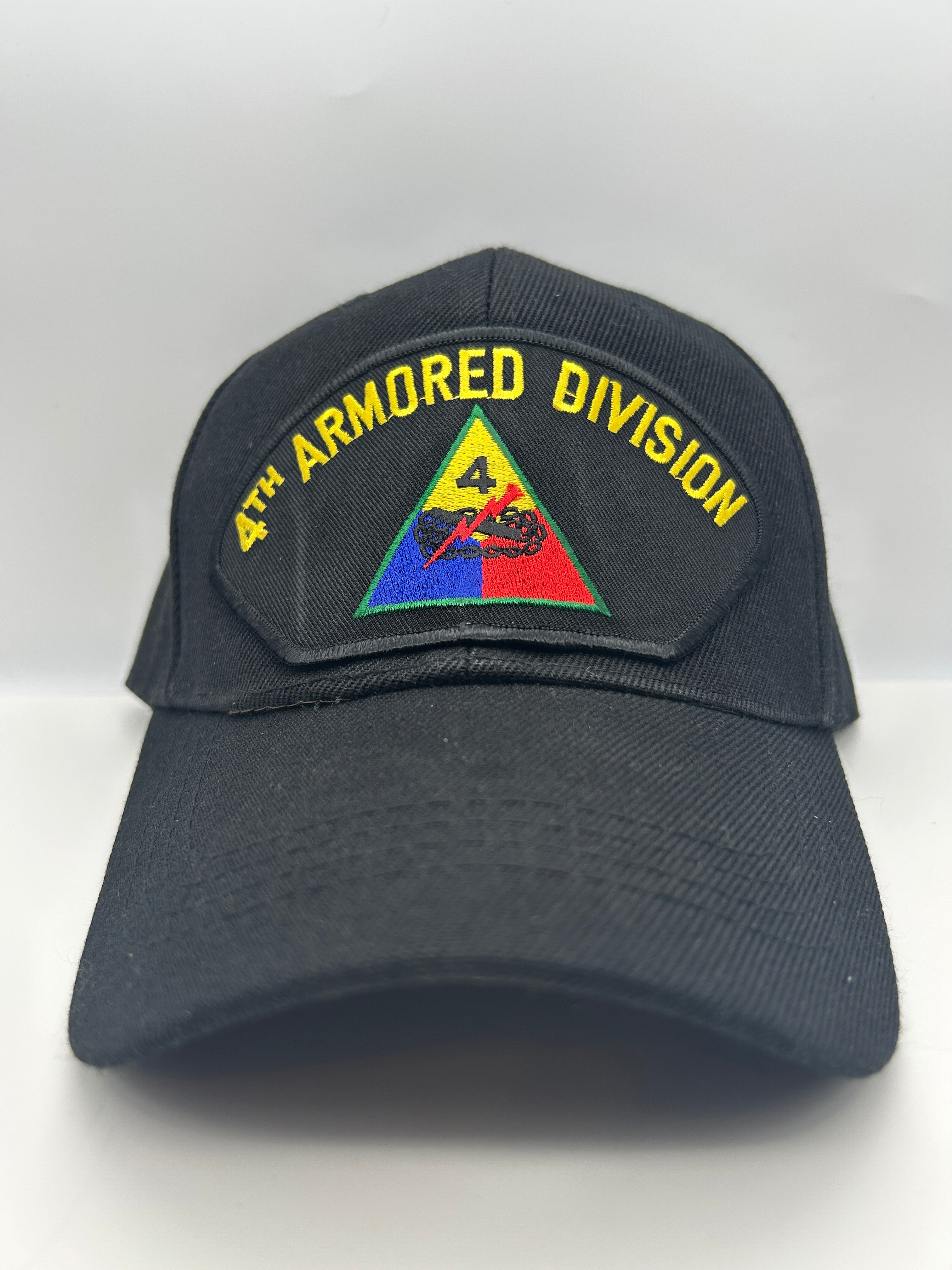 US Army - 4th Armored Division Black Adjustable One Size Military Hat | Military Hats & Pins
