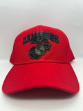 US Marines Red Embroidered Military Cap - Adjustable One Size | Military Hats & Pins