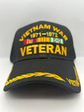 US Veteran Military Hat - Vietnam War Veteran 1971-1972 - Black Adjustable One Size | Military Hats & Pins