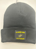 US Marines Corps Veteran Wool Cap Beanie Black One Size | Military Hats & Pins