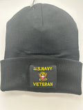 US Navy Veteran Wool Cap Beanie Black One Size Military Hat | Military Hats & Pins