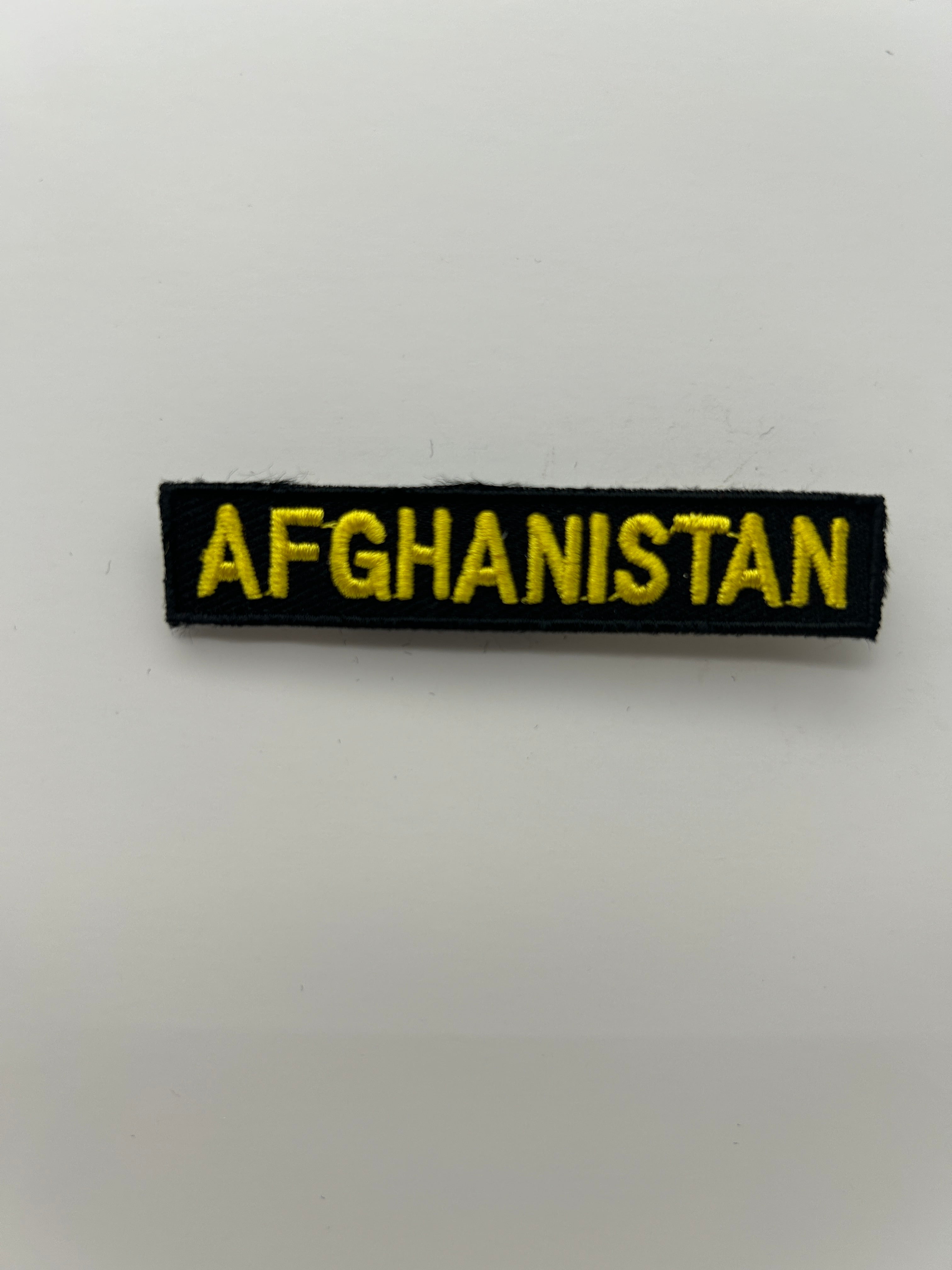 Military Patches: Tabs & Tiny Logo | AFGHANISTAN Bold Text