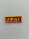 US Military Tabs and Tiny Logo 1 1/2: US Marines Semper Fi Red Small | Military Hats & Pins