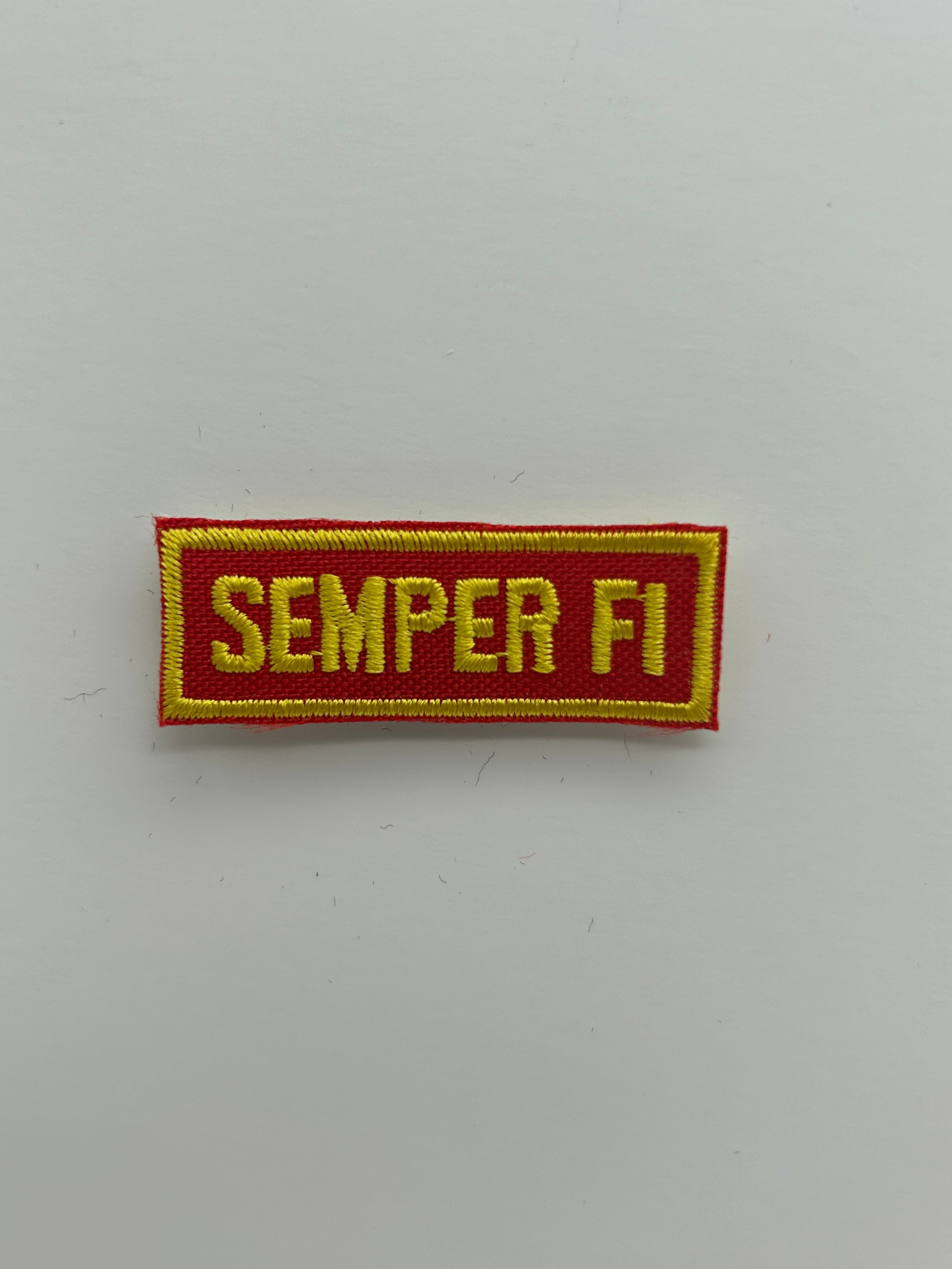 US Military Tabs and Tiny Logo 1 1/2: US Marines Semper Fi Red Small | Military Hats & Pins
