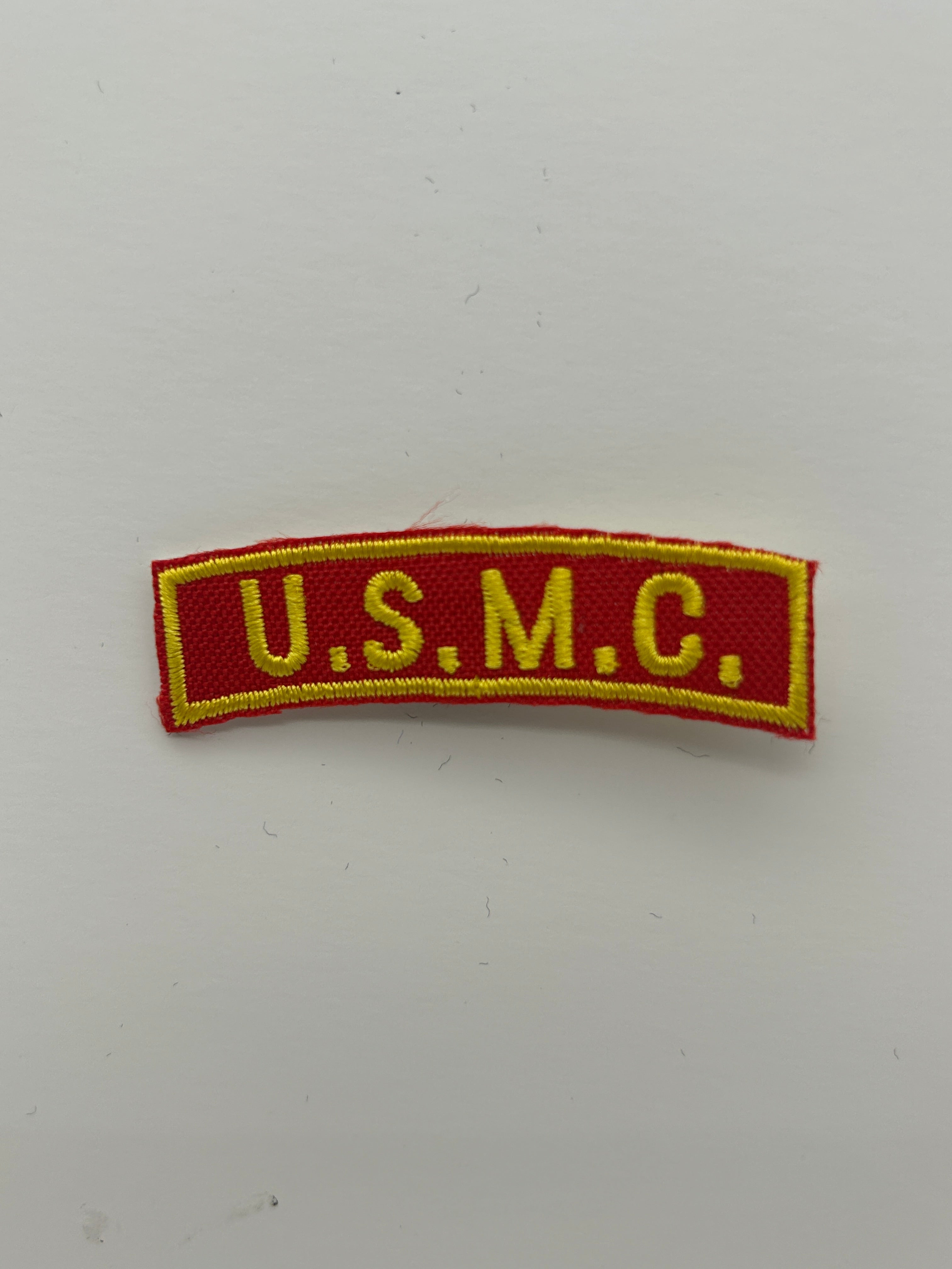 US Military Tabs and Tiny Logo 1 1/2: US Marines "USMC" Red  | Military Hats & Pins