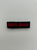 US Military Tabs and Tiny Logo 1 1/2: US Marines Devil Dogs Black/Red  | Military Hats & Pins