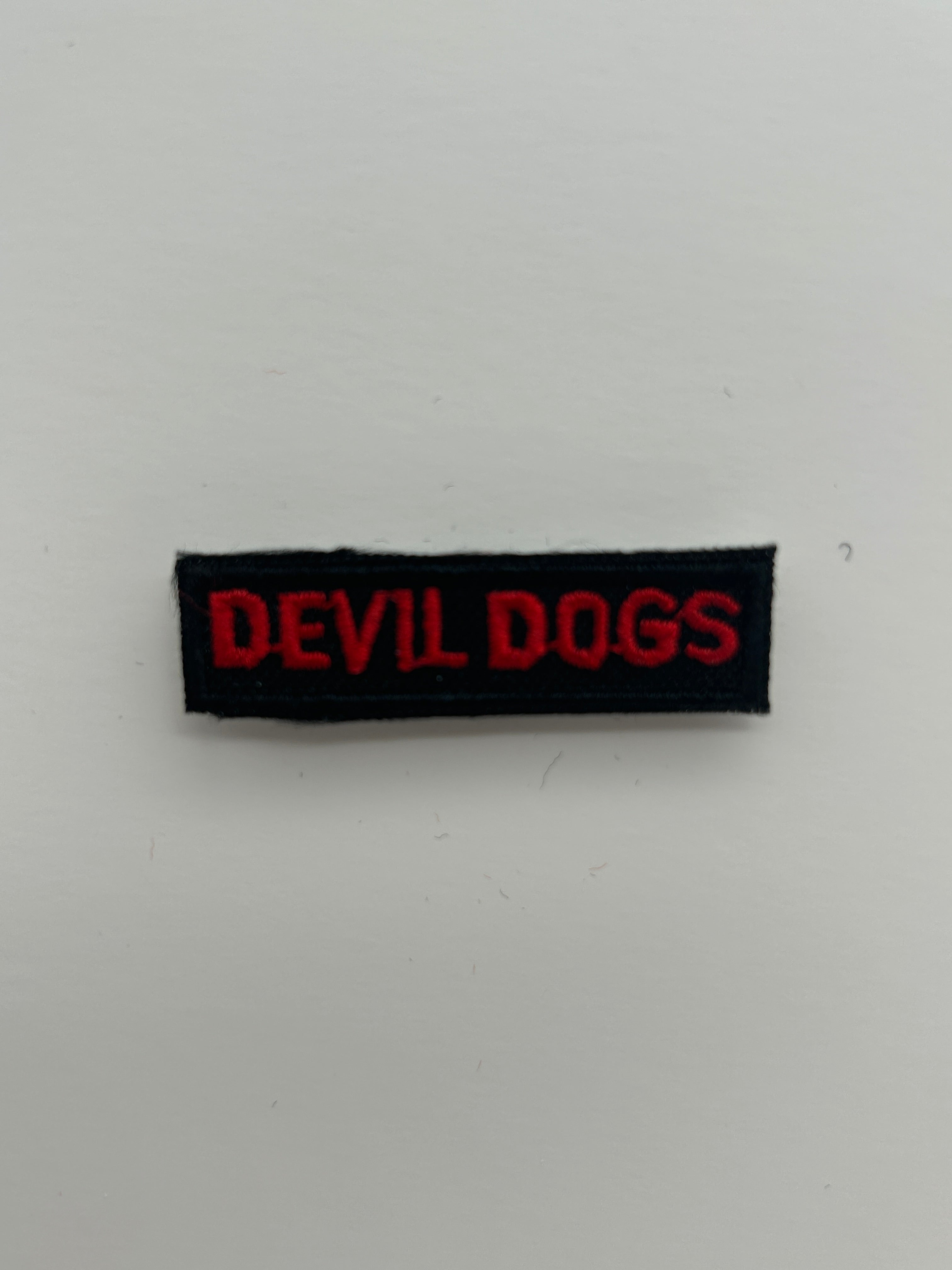 US Military Tabs and Tiny Logo 1 1/2: US Marines Devil Dogs Black/Red  | Military Hats & Pins