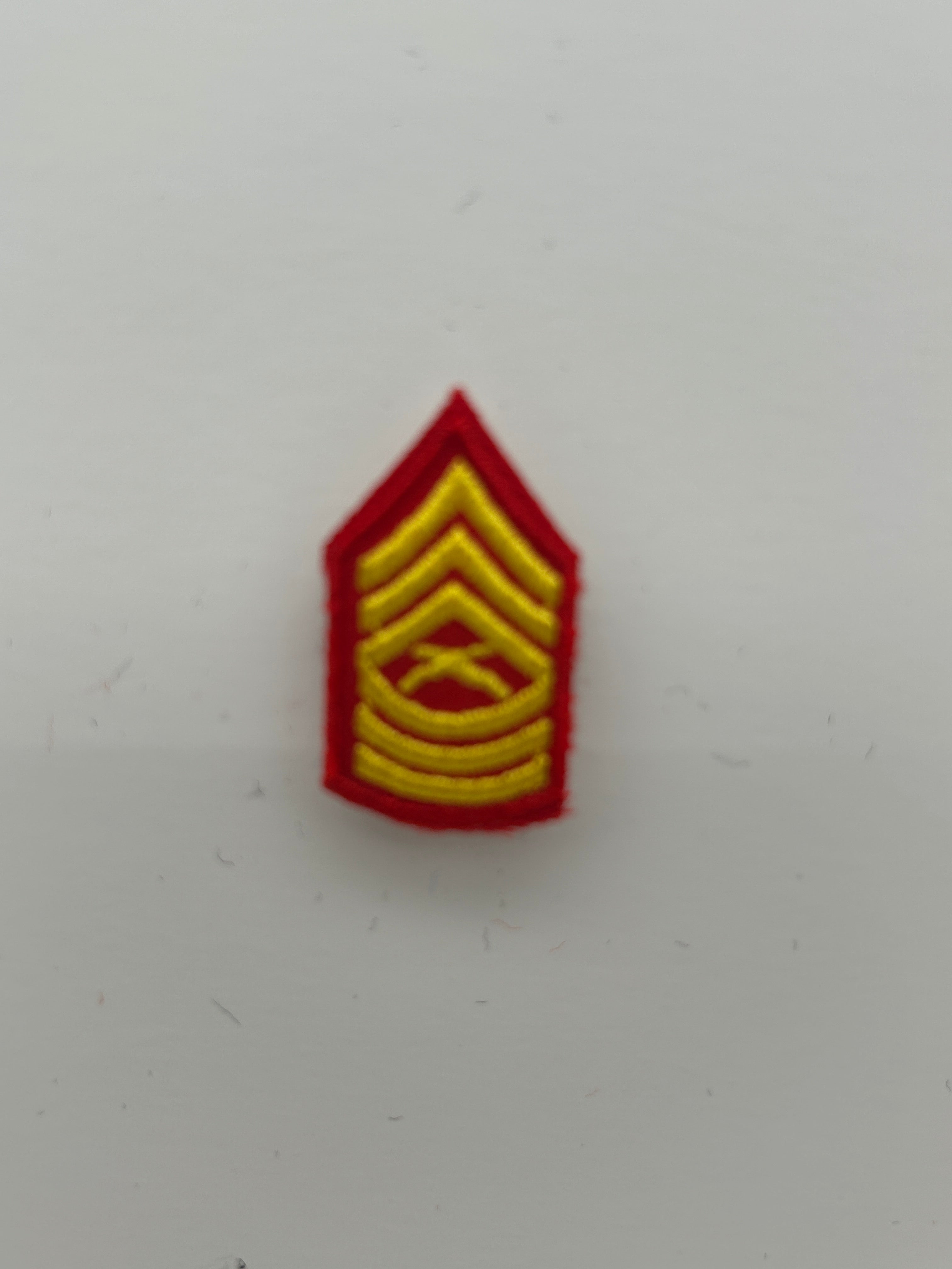 US Military Tabs and Tiny Logo 1 1/2 : USMC Master Sergeant MSgt Rank Patch | Military Hats & Pins