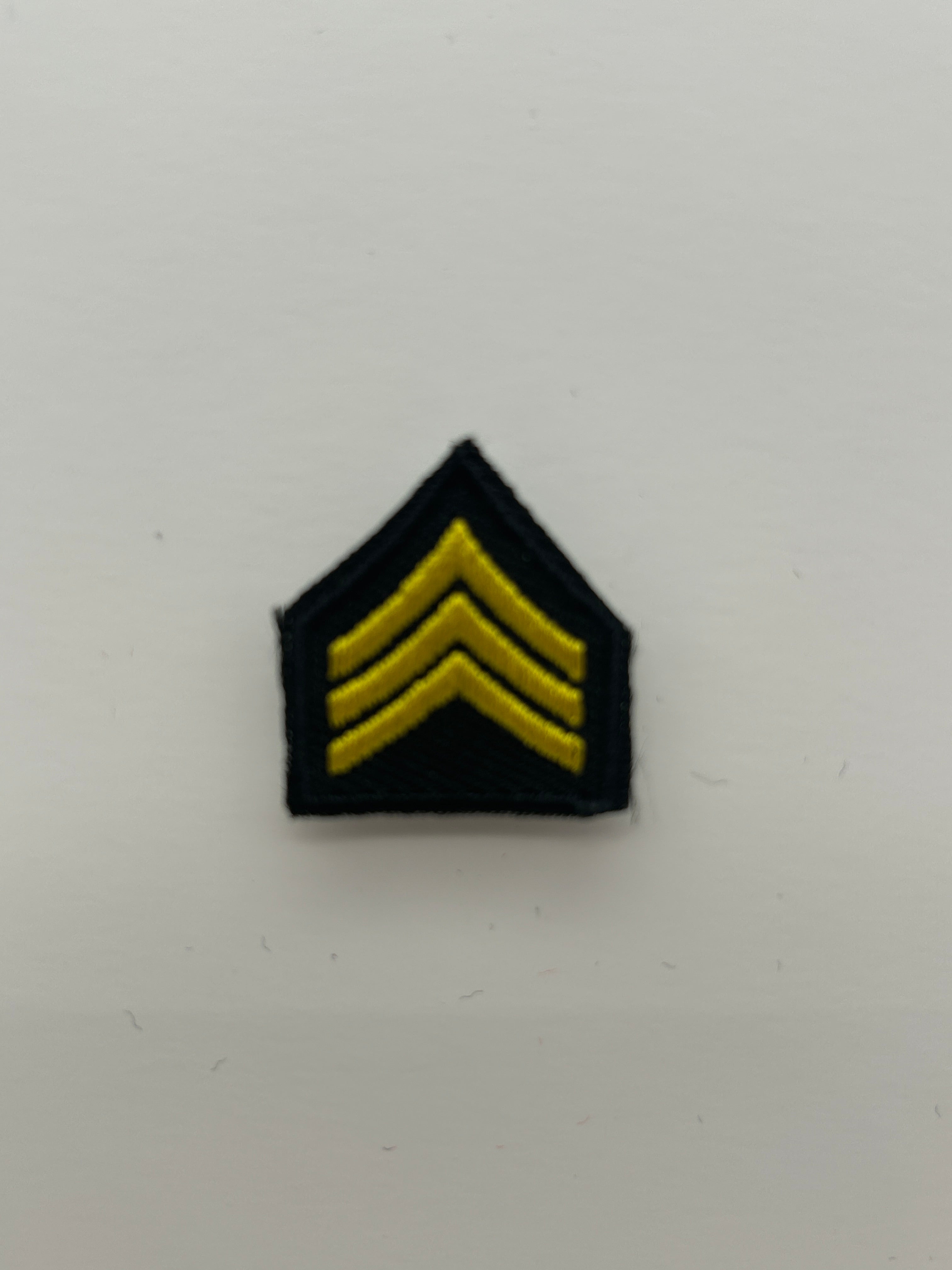 US Military Tabs and Tiny Logo 1 1/2: US Army Sergeant SGT E-5 Rank Patch | Military Hats & Pins