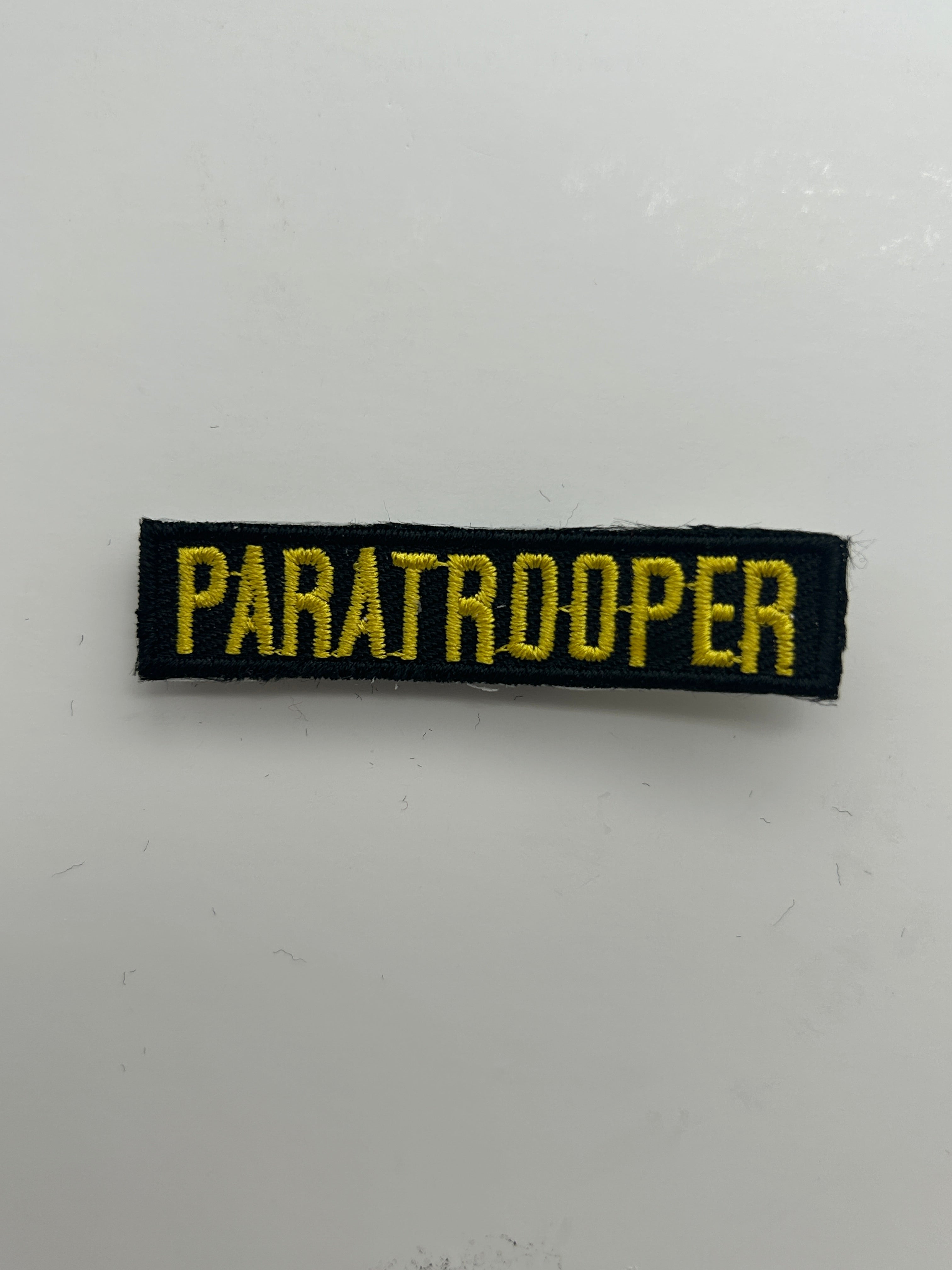 US Military Tabs and Tiny Logo 1 1/2 : Paratrooper Black Patch | Military Hats & Pins