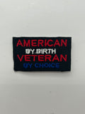 US Military Tabs and Tiny Logo 1 1/2 : American by Birth, Veteran by Choice Black Patch  | Military Hats & Pins