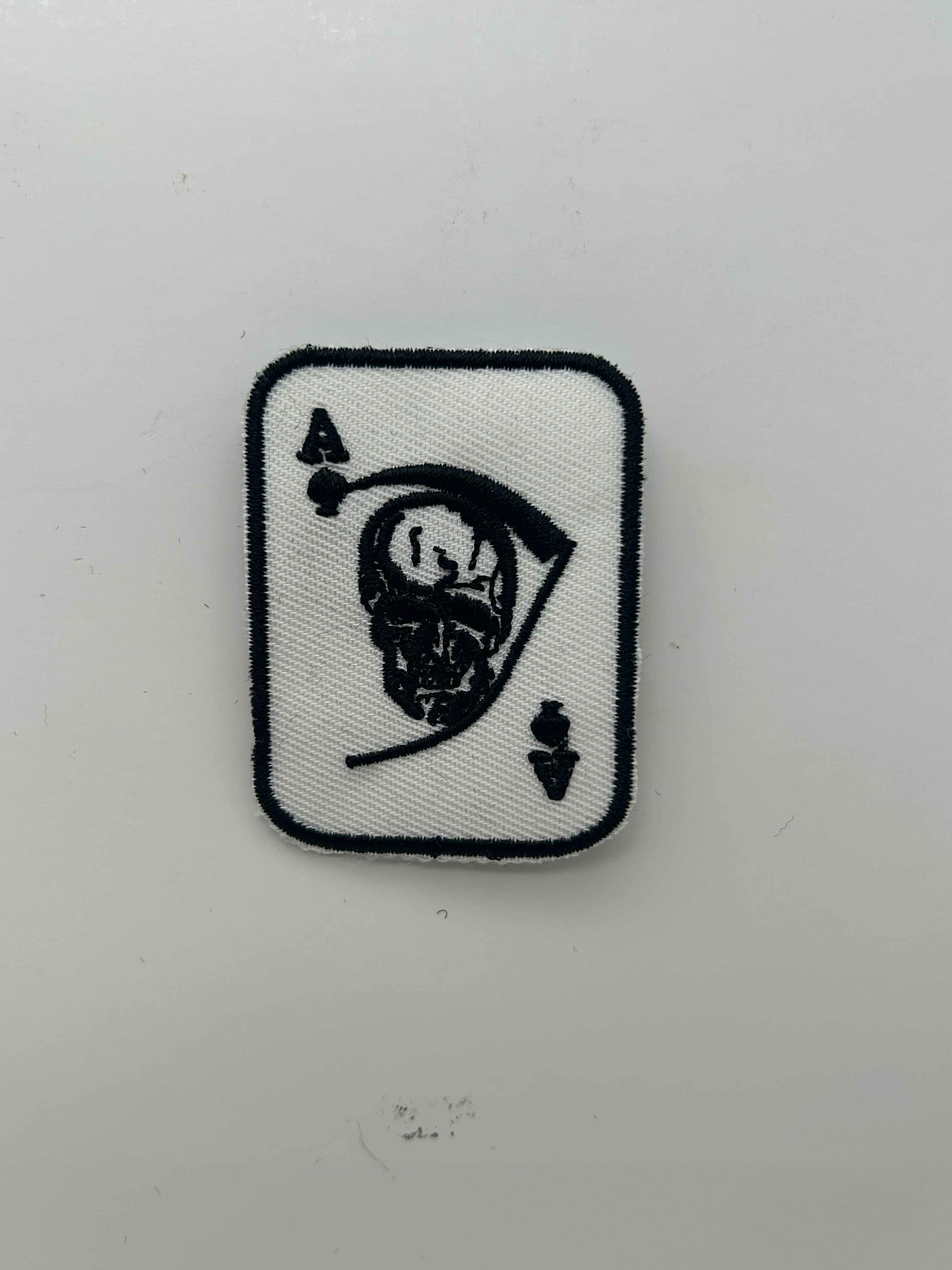 US Military Tabs and Tiny Logo 1 1/2 : Ace of Spades Death Card Patch - Skull & Scythe Sniper Tactical  | Military Hats & Pins