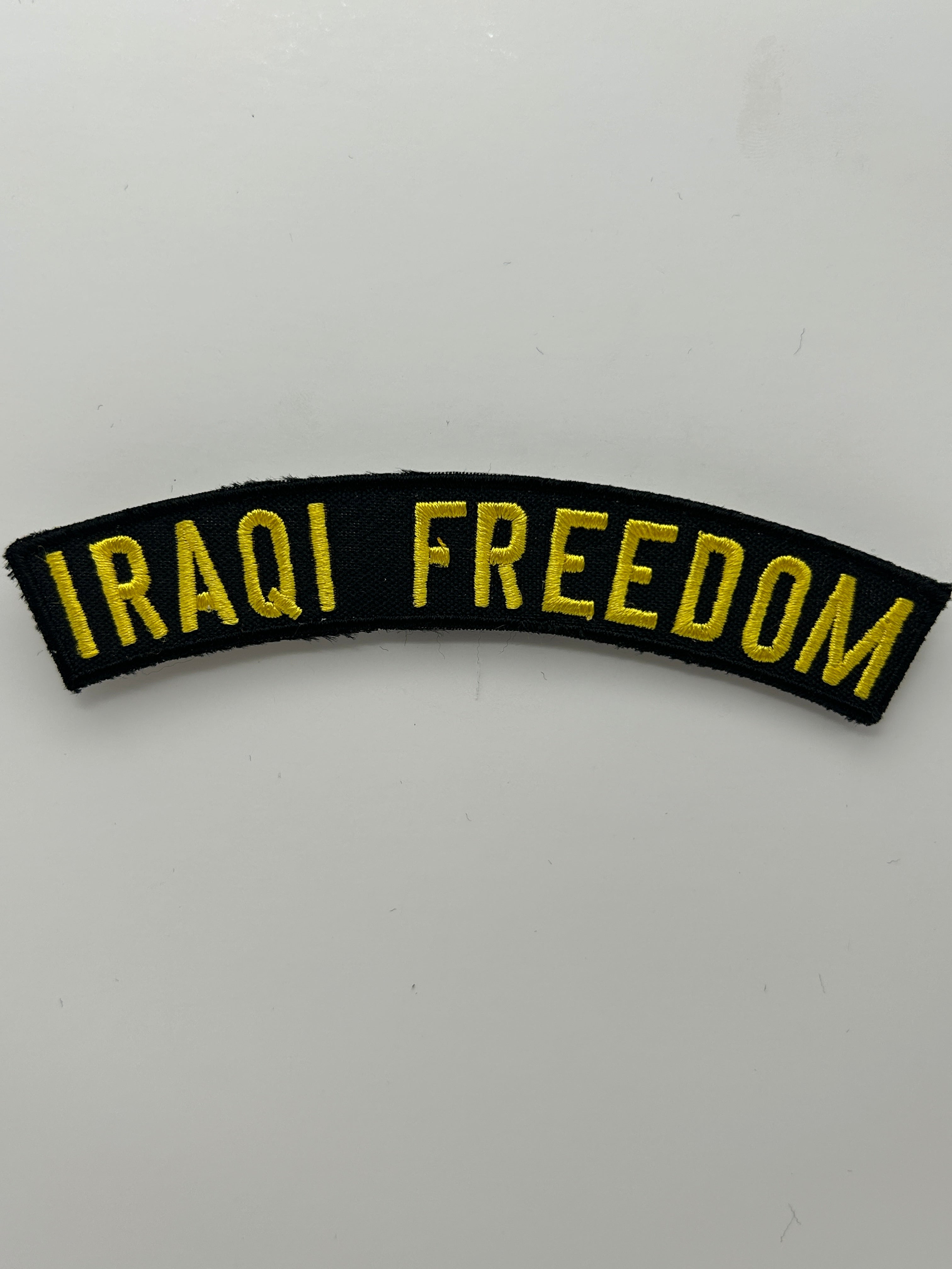 US Veteran Favorites: Iraqi Freedom Black Arch Patch | Military Hats & Pins