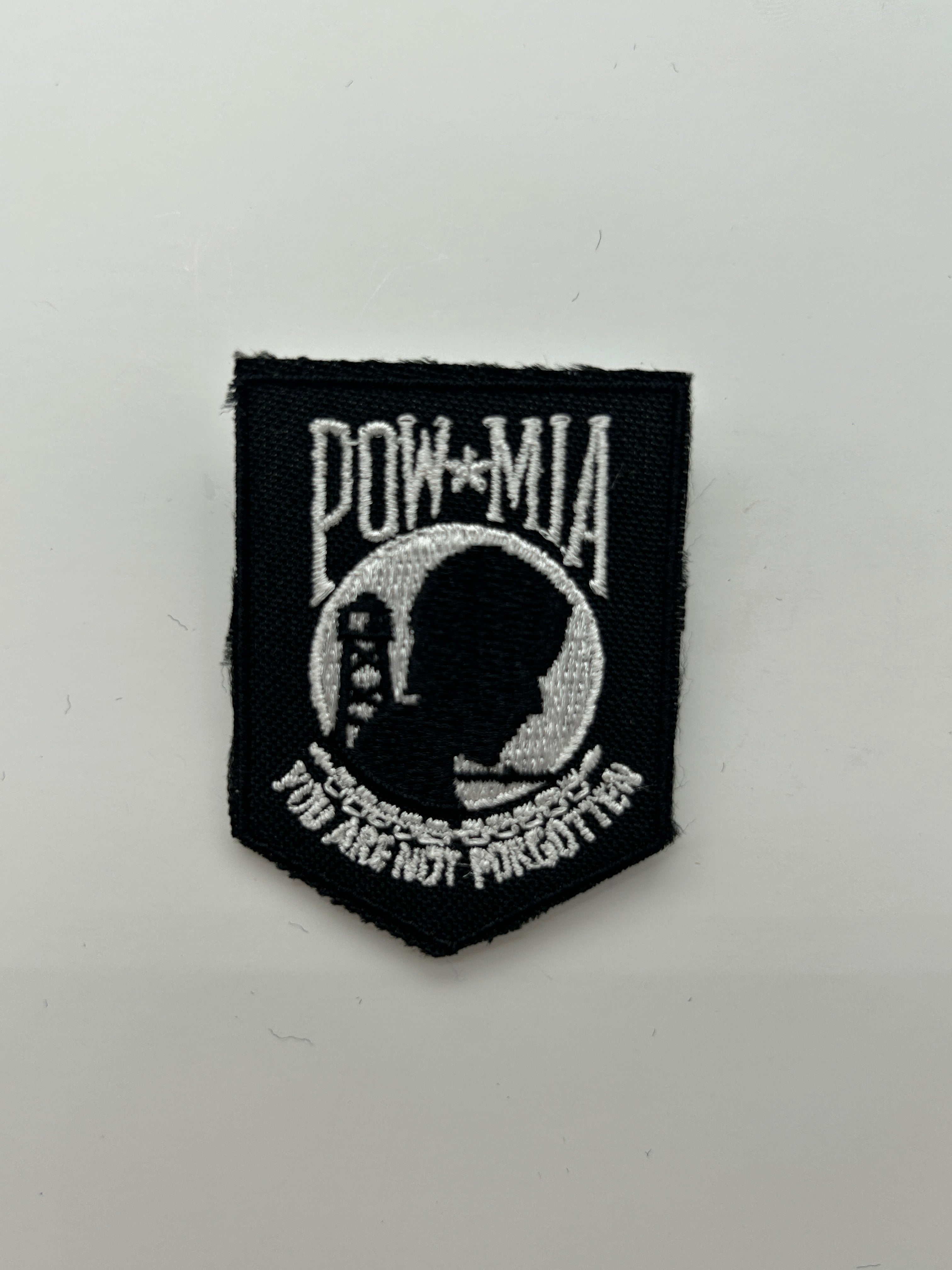 US Veteran Favorites Patch POW MIA "You are not forgotten" Black/White Patch | Military Hats & Pins