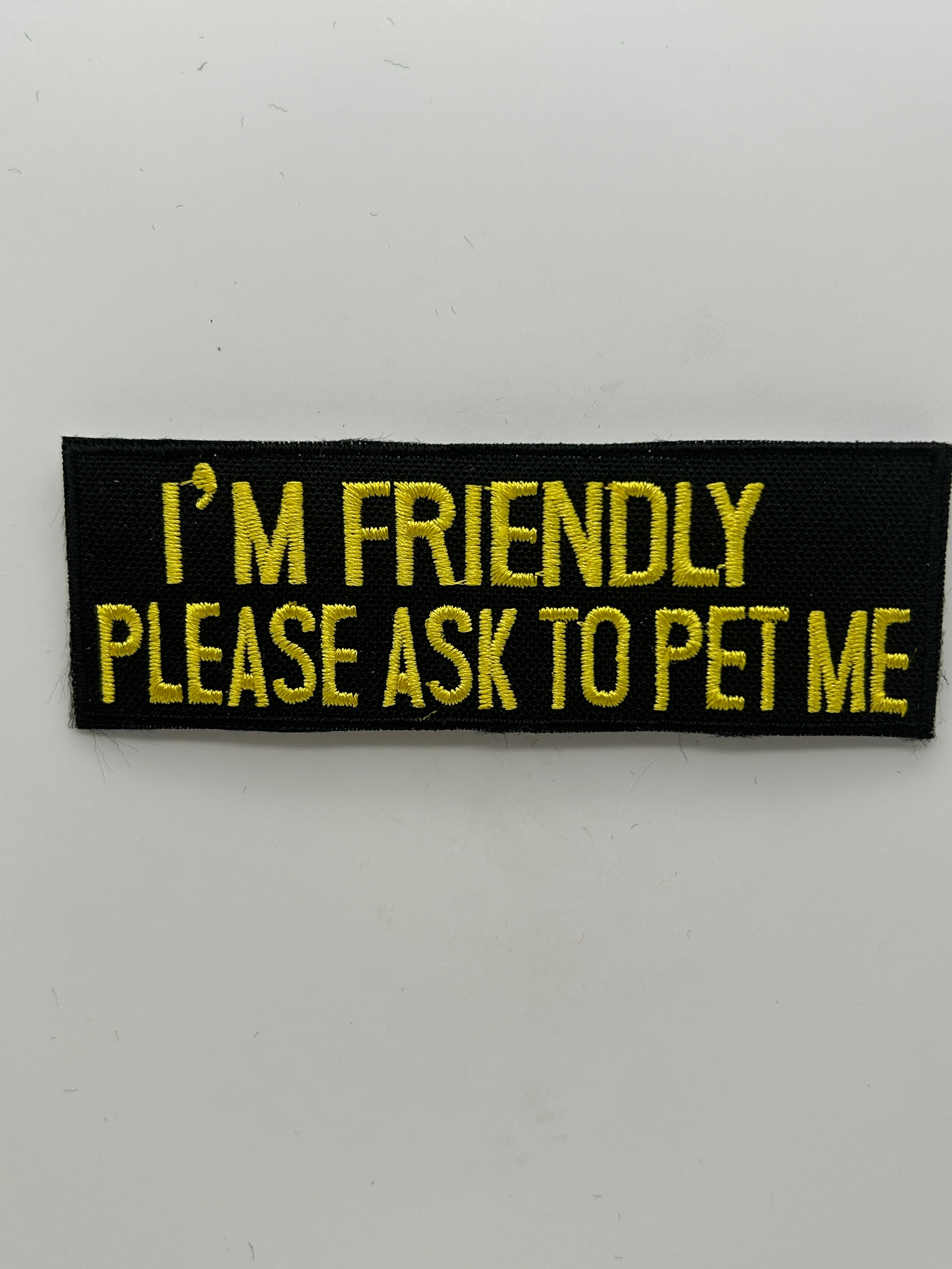 US Veteran Favorites Patch "I'm friendly please ask to pet me" | Military Hats & Pins