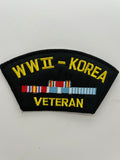 US Veteran Favorites Patch World War II - Korea Veteran Black Arch Patch | Military Hats & Pins
