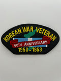 US Veteran Favorites Patch Korean War Veteran 50th Anniversary 1950-1953 Black Arch Patch | Military Hats & Pins