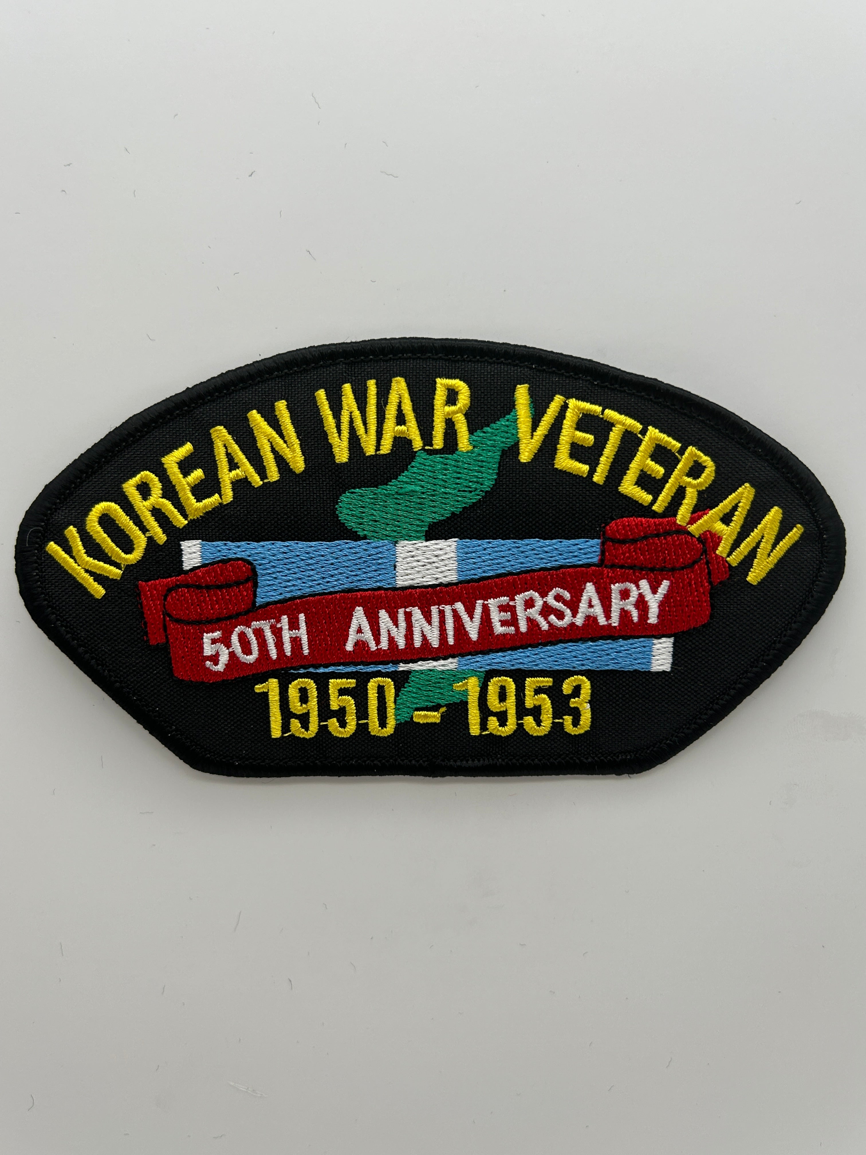 US Veteran Favorites Patch Korean War Veteran 50th Anniversary 1950-1953 Black Arch Patch | Military Hats & Pins