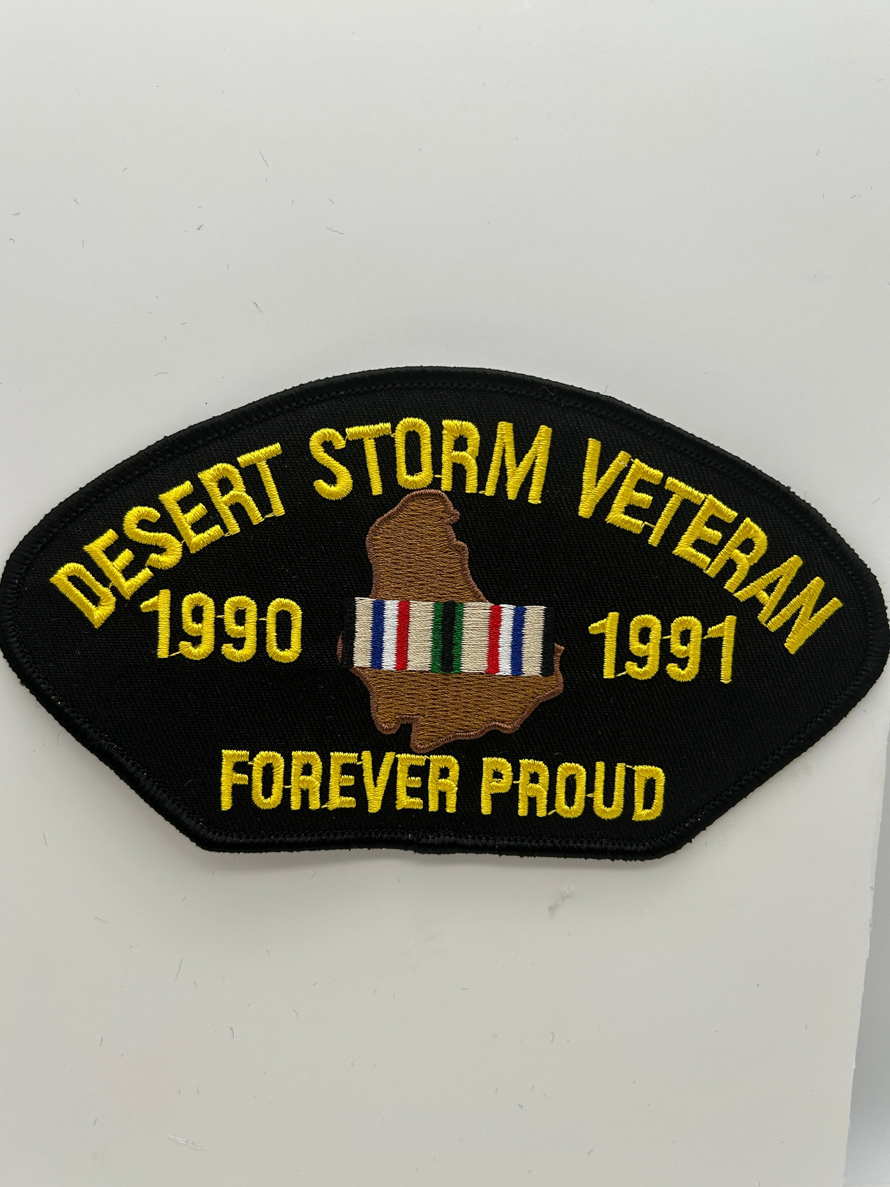US Veteran Favorites Patch Desert Storm Veteran "1990-1991" Forever Proud Black Arch | Military Hats & Pins