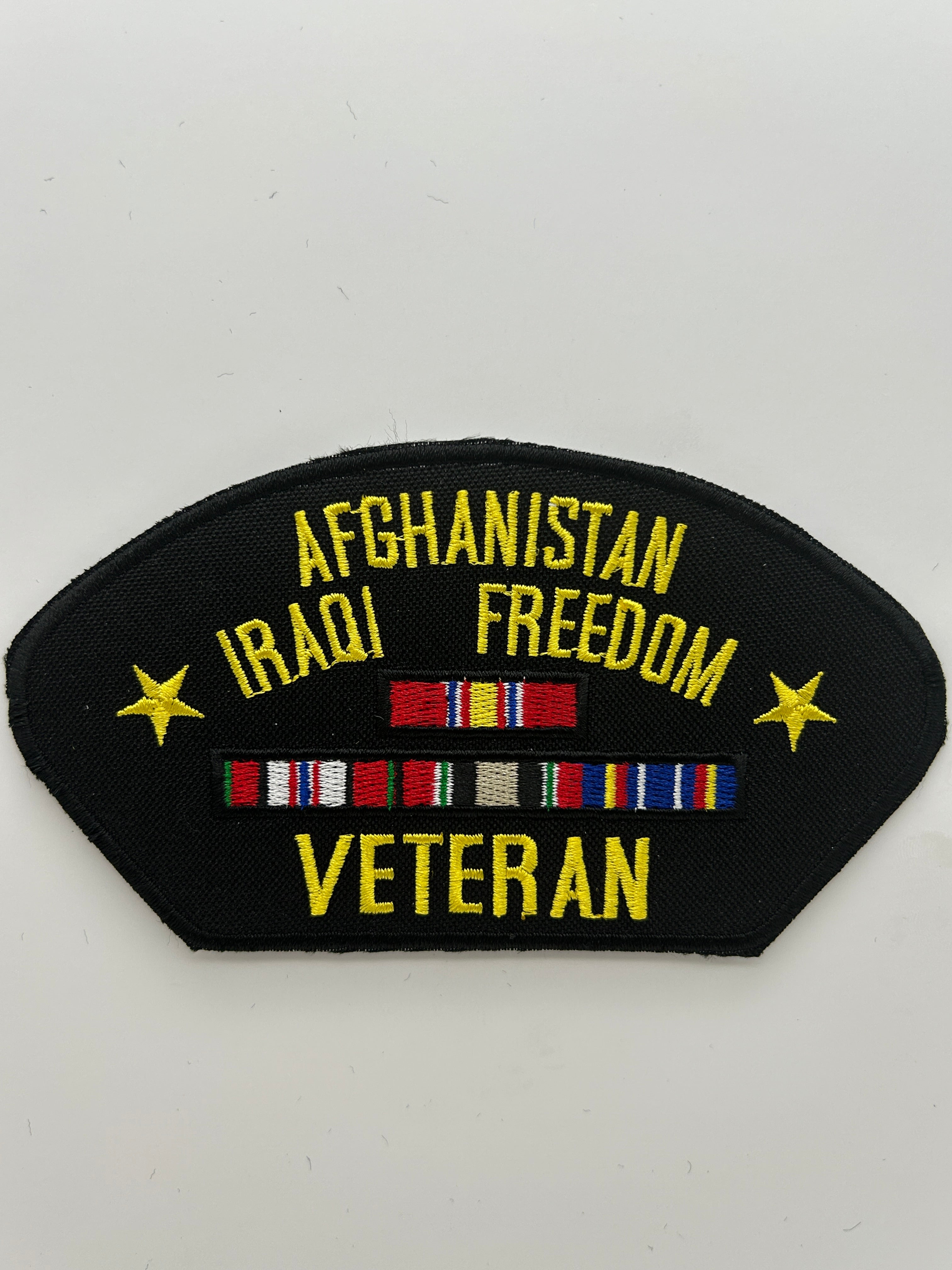US Veteran Favorites Patch Afghanistan - Iraqi Freedom Veteran Black Arch | Military Hats & Pins