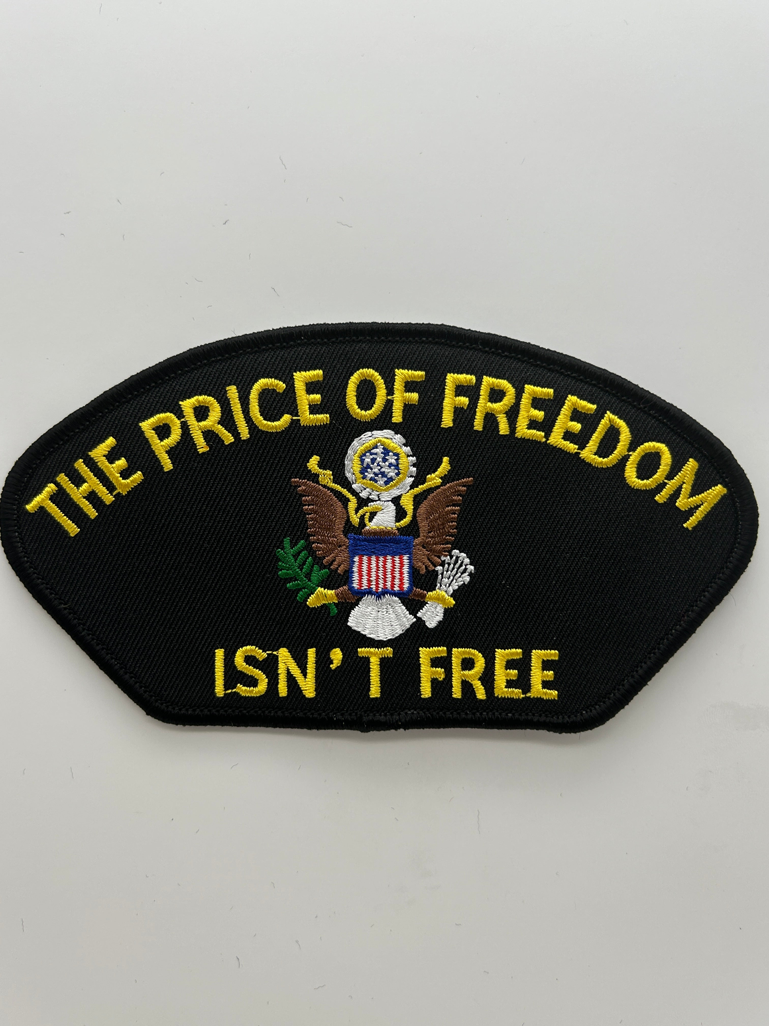 US Veteran Favorites Patch "The Price of Freedom isn't Free" Black Arch Patch | Military Hats & Pins