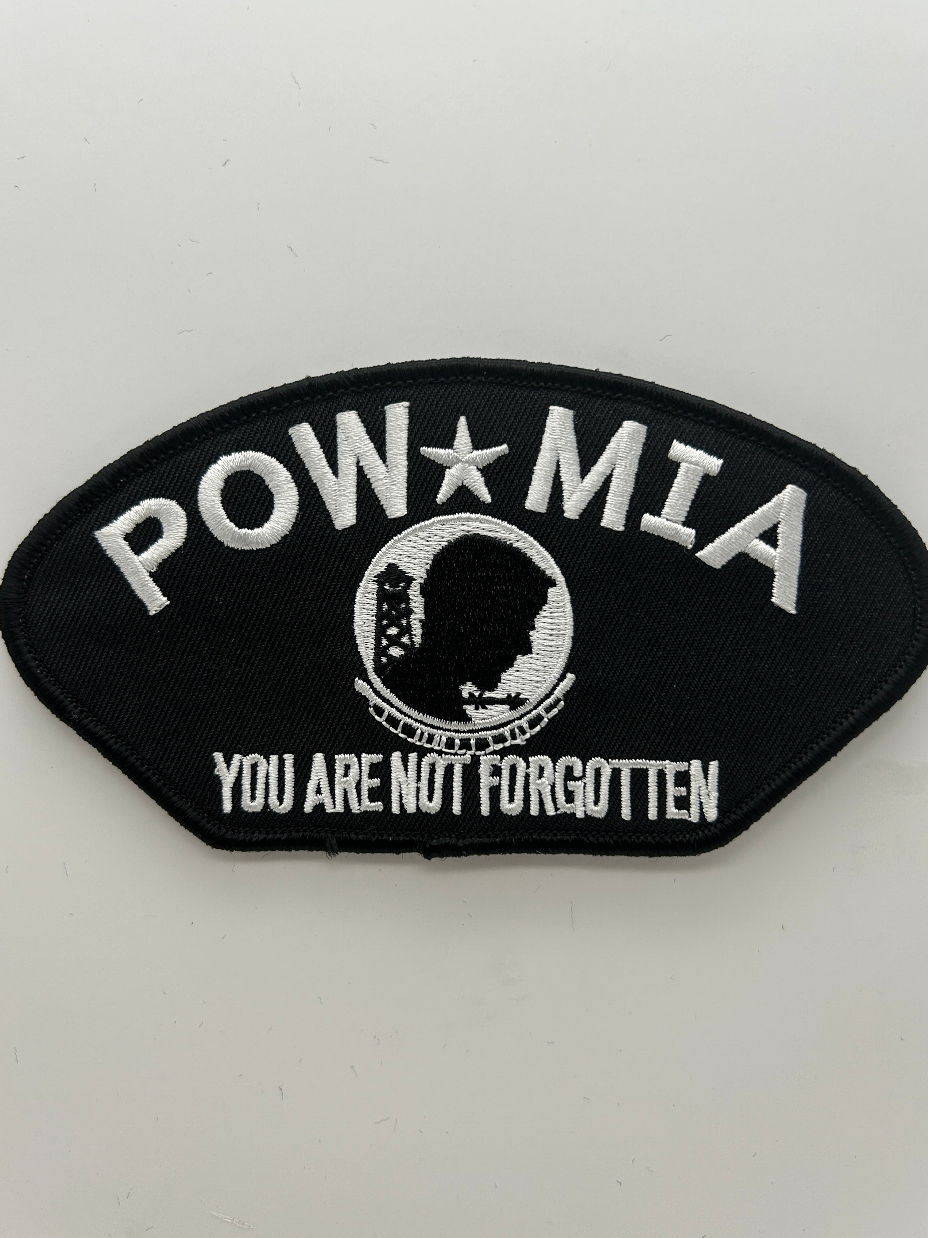 US Veteran Favorites Patch POW MIA "You are not forgotten"  Black Arch Patch | Military Hats & Pins