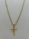 Jewelry: Gold Tone Electroplated, Crucifix Soldier's Protection Cross Pendant, 24" Necklace | Military Hats & Pins