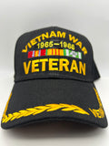 US Veteran Military Hat - Vietnam War Veteran 1965-1966 - Black Adjustable One Size | Military Hats & Pins