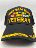 US Veteran Military Hat - Vietnam War Veteran 1968-1969 - Black Adjustable One Size | Military Hats & Pins