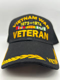 US Veteran Military Hat - Vietnam War Veteran 1973-1974 - Black Adjustable One Size | Military Hats & Pins