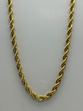 Jewelry: Stainless Steel Gold Plated Rope Thick Chain Necklace | Military Hats & Pins