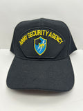 US Army - Army Security Agency Black Adjustable One Size Military Hat | Military Hats & Pins